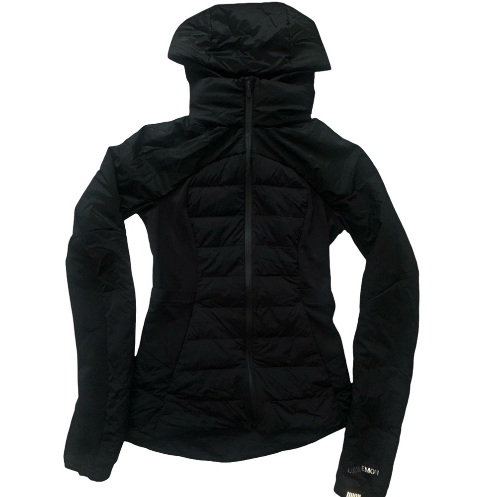 Lululemon Lightweight Goose Down Jacket – Black/Grey, Size 2